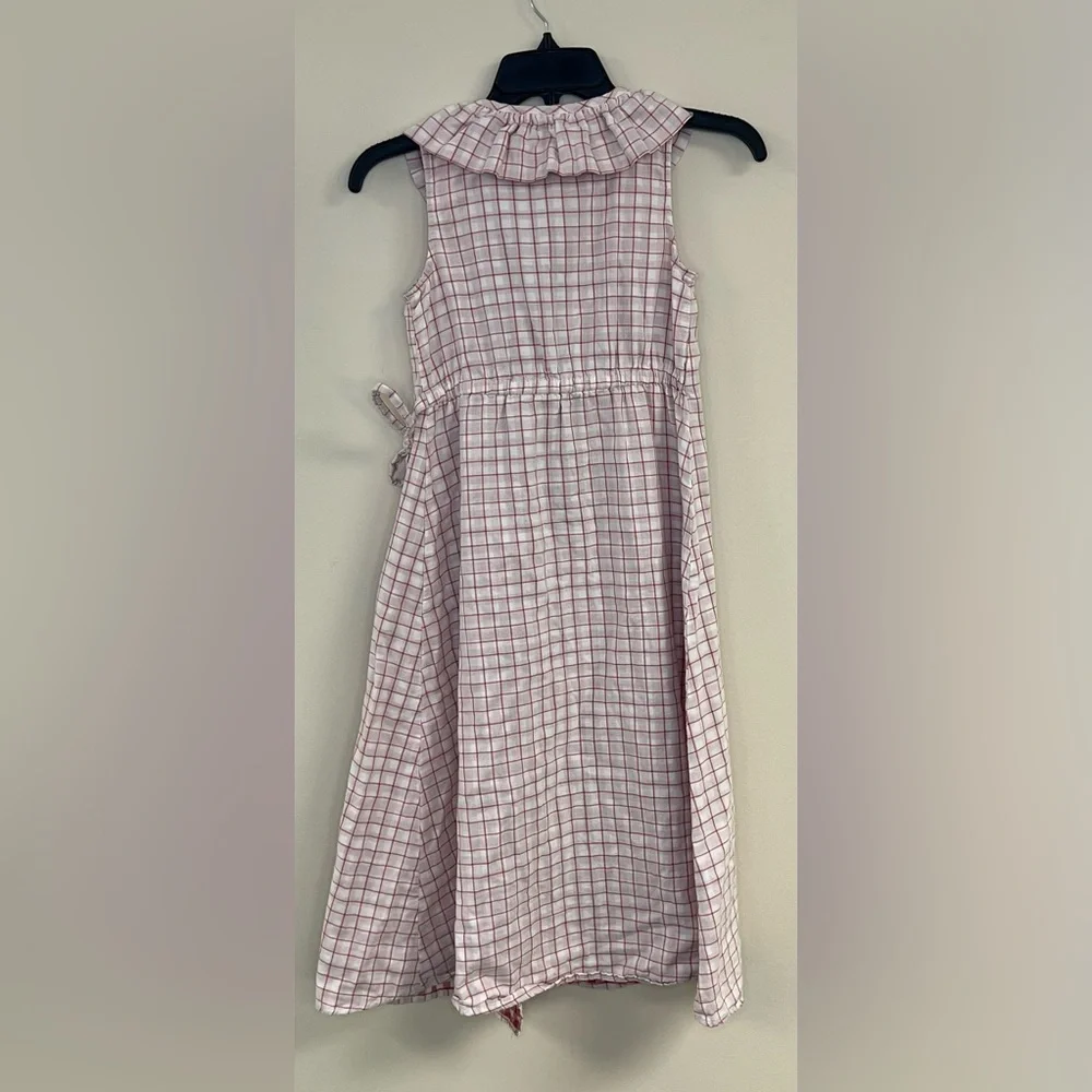 The Sunday Collective Girls Wrap Gingham Cotton Dress